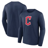 Cleveland Guardians Official Wordmark Long Sleeve T-Shirt - Navy - MLB Online