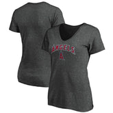 Los Angeles Angels Women's Core Team Lock Up V-Neck T-Shirt - Charcoal - MLB Online