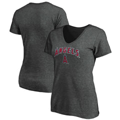 Los Angeles Angels Women's Core Team Lock Up V-Neck T-Shirt - Charcoal - MLB Online