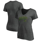 Athletics Women's Core Team Lock Up V-Neck T-Shirt - Charcoal - MLB Sale