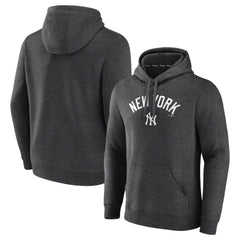 New York Yankees Team Lock Up Wordmark Pullover Hoodie - Charcoal - MLB Sale