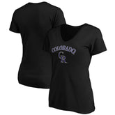 Colorado Rockies Women's Core Team Lock Up V-Neck T-Shirt - Black - MLB Online