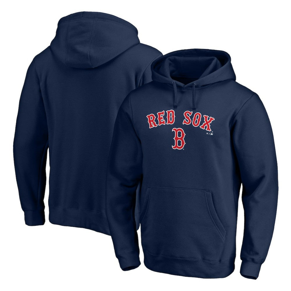 Boston Red Sox Team Lock Up Wordmark Pullover Hoodie - Navy - MLB Discount