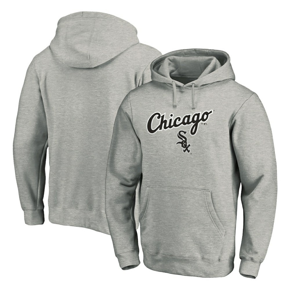 Chicago White Sox Team Lock Up Wordmark Pullover Hoodie - Gray - MLB Sale