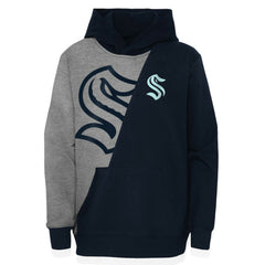 Seattle Kraken Youth Unrivaled Pullover Hoodie - Heather Gray/Deep Sea Blue - NHL 5310024