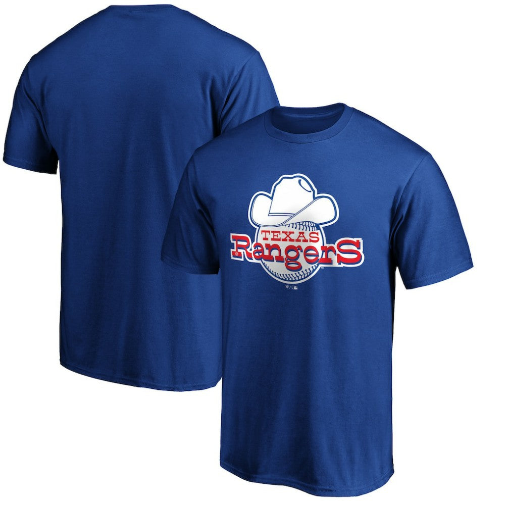 Texas Rangers Cooperstown Collection Forbes Team Logo T-Shirt - Royal - MLB on Sale
