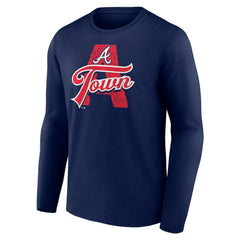 Atlanta Braves Hometown Graphic Long Sleeve T-Shirt - Navy - MLB on Sale
