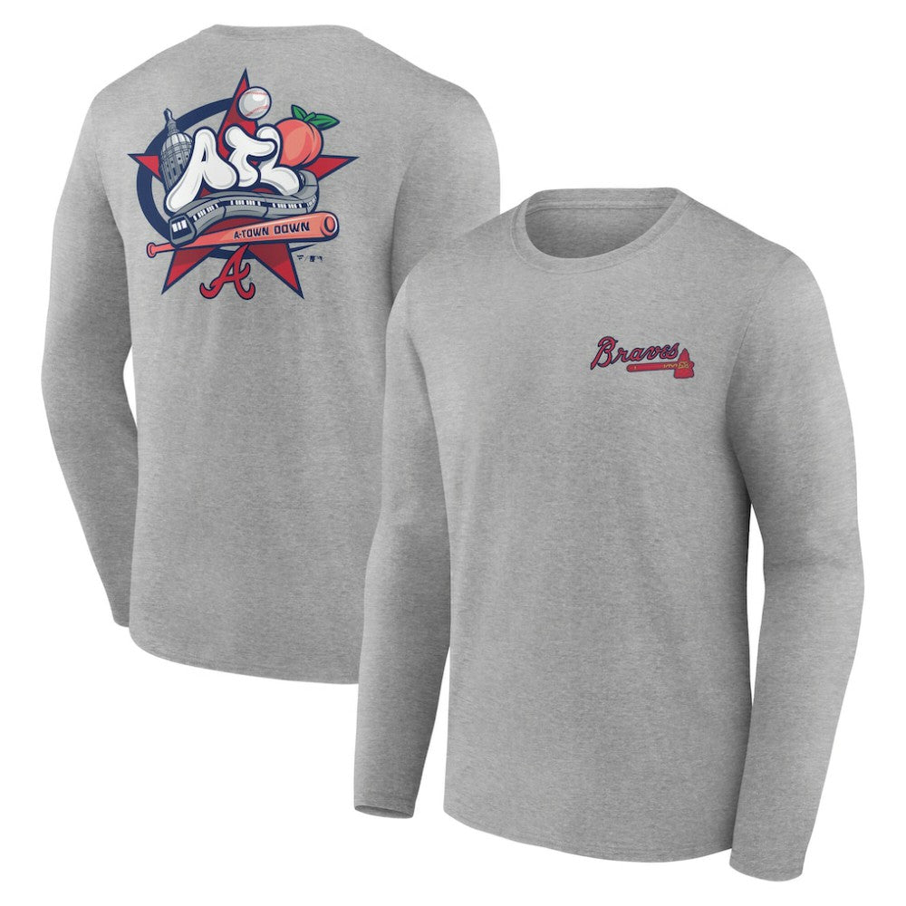 Atlanta Braves Nice Kicks Long Sleeve T-Shirt - Gray - MLB Online