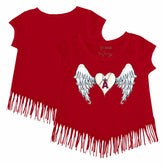 Los Angeles Angels Tiny Turnip Girls Youth Angel Wings Fringe T-Shirt - Red - MLB Discount