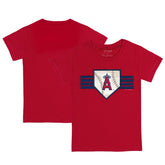 Los Angeles Angels Tiny Turnip Youth Base Stripe T-Shirt - Red - MLB Discount