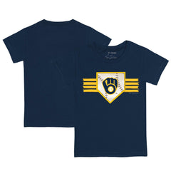 Milwaukee Brewers Tiny Turnip Youth Base Stripe T-Shirt - Navy - MLB Sale