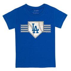Los Angeles Dodgers Tiny Turnip Youth Base Stripe T-Shirt - Royal - MLB on Sale