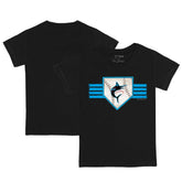Miami Marlins Tiny Turnip Youth Base Stripe T-Shirt - Black - MLB Discount