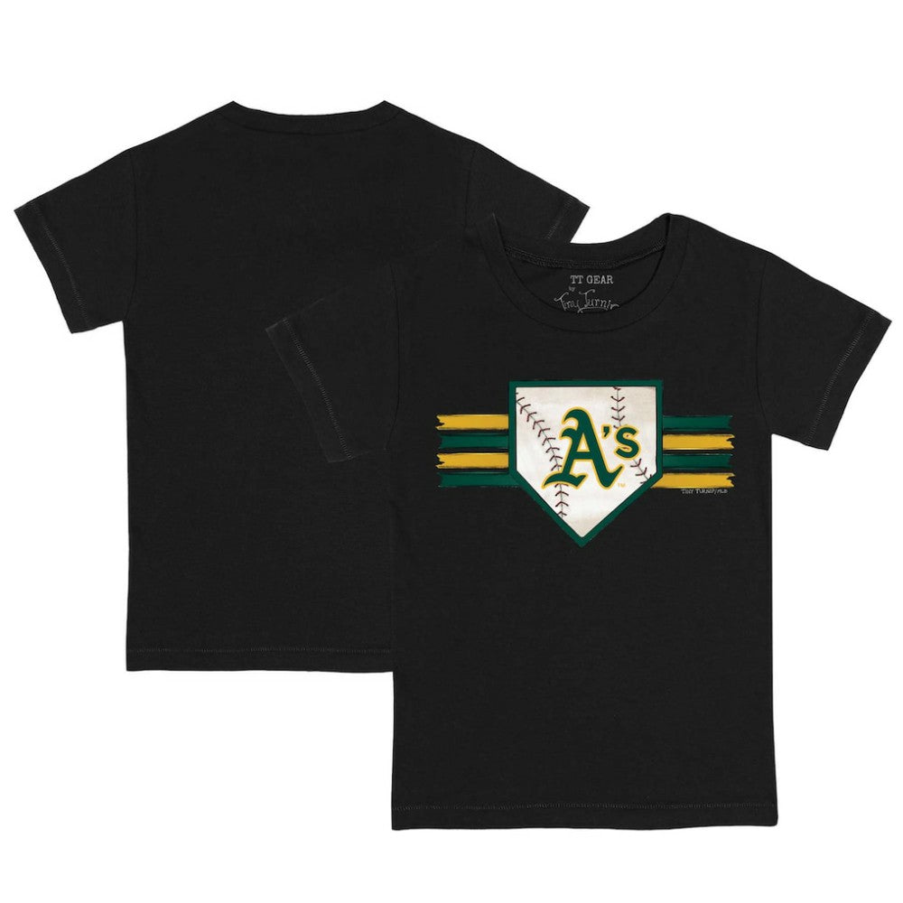 Athletics Tiny Turnip Youth Base Stripe T-Shirt - Black - MLB on Sale