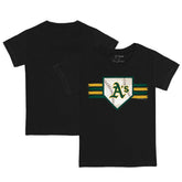 Athletics Tiny Turnip Youth Base Stripe T-Shirt - Black - MLB on Sale
