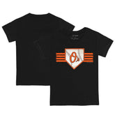 Baltimore Orioles Tiny Turnip Youth Base Stripe T-Shirt - Black - MLB on Sale