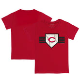 Cincinnati Reds Tiny Turnip Youth Base Stripe T-Shirt - Red - MLB Lifestyle