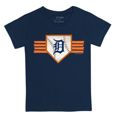 Detroit Tigers Tiny Turnip Youth Base Stripe T-Shirt - Navy - MLB Lifestyle
