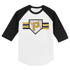 Pittsburgh Pirates Tiny Turnip Youth Base Stripe 3/4-Sleeve Raglan T-Shirt - White/Black - MLB Online