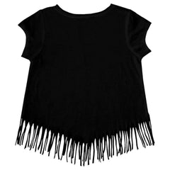 Arizona Diamondbacks Tiny Turnip Girls Youth Baseball Bow Fringe T-Shirt - Black - MLB Sale