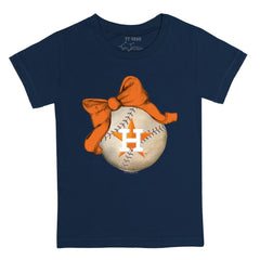 Houston Astros Tiny Turnip Youth Baseball Bow T-Shirt - Navy - MLB Lifestyle