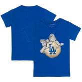 Los Angeles Dodgers Tiny Turnip Youth Baseball Bow T-Shirt - Royal - MLB Online