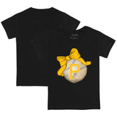 Pittsburgh Pirates Tiny Turnip Youth Baseball Bow T-Shirt - Black - MLB Sale