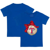 Texas Rangers Tiny Turnip Youth Baseball Bow T-Shirt - Royal - MLB on Sale