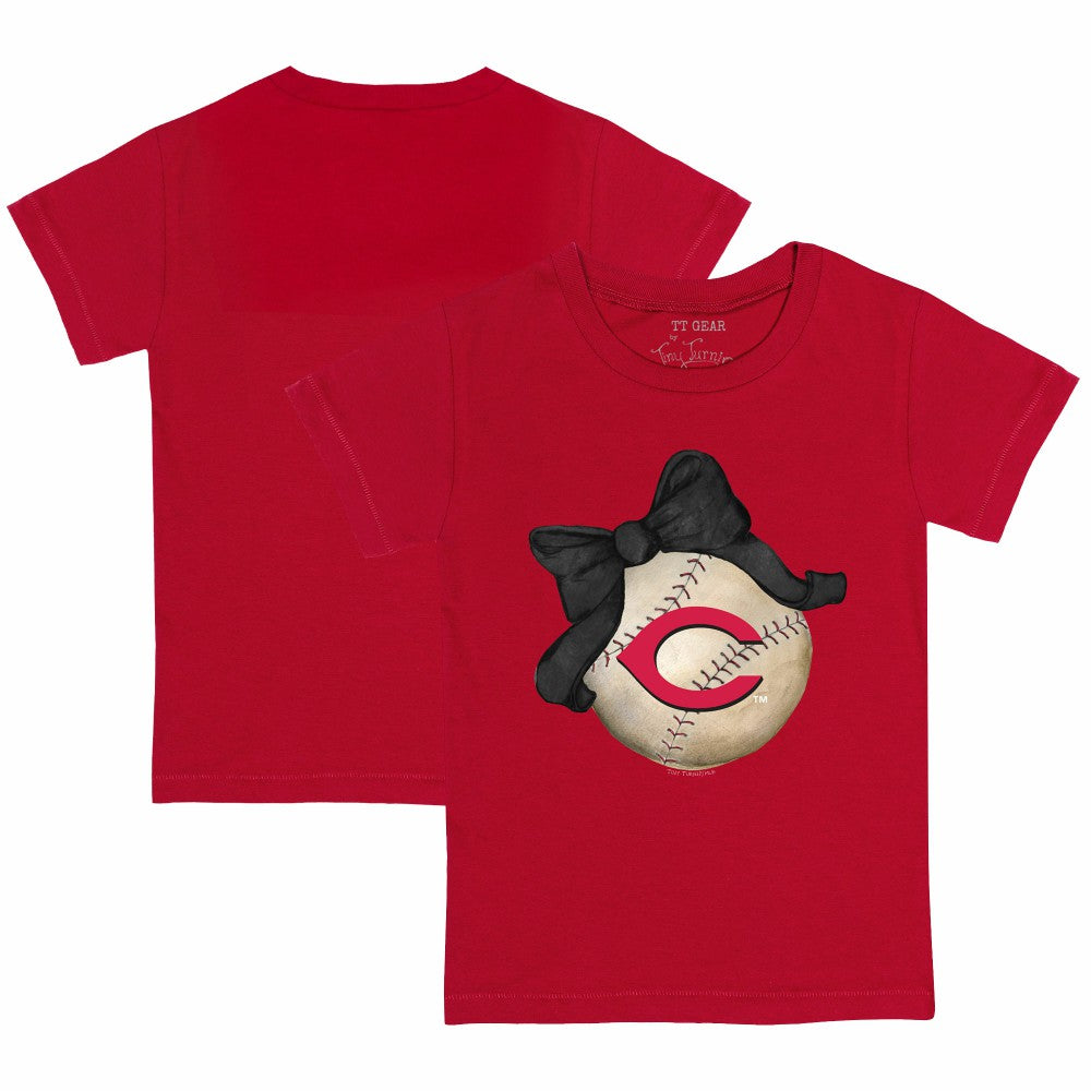 Cincinnati Reds Tiny Turnip Youth Baseball Bow T-Shirt - Red - MLB Online