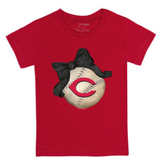 Cincinnati Reds Tiny Turnip Youth Baseball Bow T-Shirt - Red - MLB Online