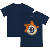 Detroit Tigers Tiny Turnip Youth Baseball Bow T-Shirt - Navy - MLB Online