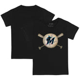 Miami Marlins Tiny Turnip Youth Baseball Cross Bats T-Shirt - Black - MLB Online