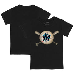Miami Marlins Tiny Turnip Youth Baseball Cross Bats T-Shirt - Black - MLB Online