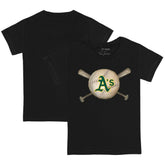 Athletics Tiny Turnip Youth Baseball Cross Bats T-Shirt - Black - MLB Lifestyle