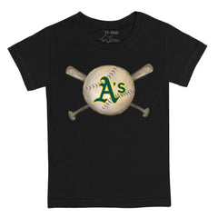 Athletics Tiny Turnip Youth Baseball Cross Bats T-Shirt - Black - MLB Lifestyle