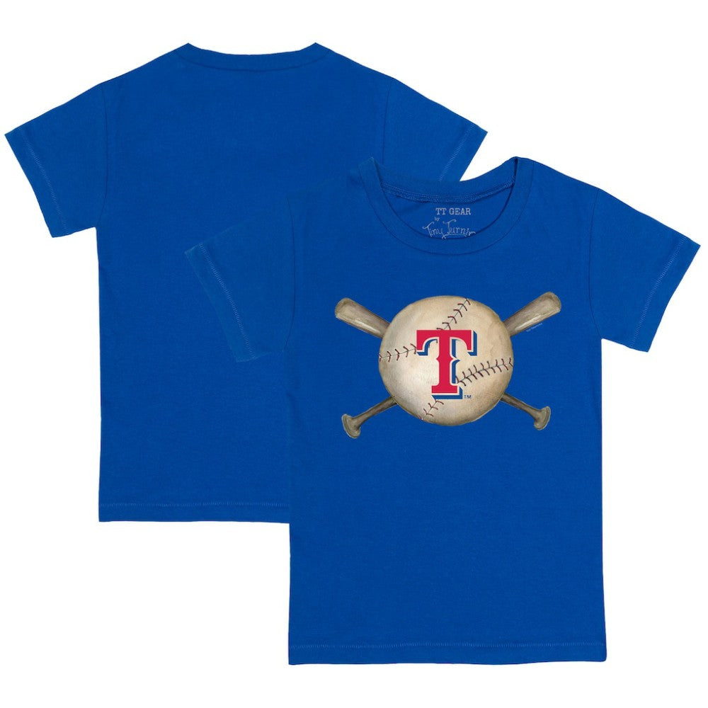 Texas Rangers Tiny Turnip Youth Baseball Cross Bats T-Shirt - Royal - MLB Discount