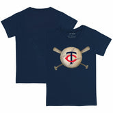 Minnesota Twins Tiny Turnip Youth Baseball Cross Bats T-Shirt - Navy - MLB Lifestyle