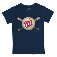 Washington Nationals Tiny Turnip Youth Baseball Cross Bats T-Shirt - Navy - MLB on Sale