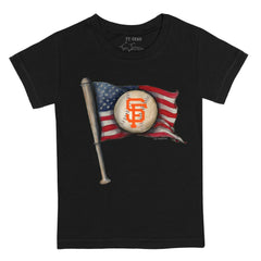 San Francisco Giants Tiny Turnip Youth Baseball Flag T-Shirt - Black - MLB on Sale