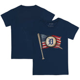 Detroit Tigers Tiny Turnip Youth Baseball Flag T-Shirt - Navy - MLB Discount