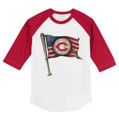 Cincinnati Reds Tiny Turnip Youth Baseball Flag 3/4-Sleeve Raglan T-Shirt - White/Red - MLB Sale