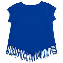 Los Angeles Dodgers Tiny Turnip Girls Youth Baseball Love Fringe T-Shirt - Royal - MLB Lifestyle