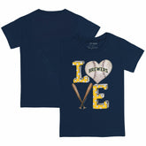 Milwaukee Brewers Tiny Turnip Youth Baseball Love T-Shirt - Navy - MLB Discount
