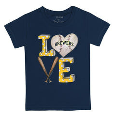 Milwaukee Brewers Tiny Turnip Youth Baseball Love T-Shirt - Navy - MLB Discount