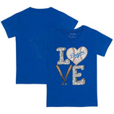Los Angeles Dodgers Tiny Turnip Youth Baseball Love T-Shirt - Royal - MLB Discount