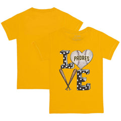 San Diego Padres Tiny Turnip Youth Baseball Love T-Shirt - Gold - MLB Lifestyle