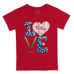 Philadelphia Phillies Tiny Turnip Youth Baseball Love T-Shirt - Red - MLB on Sale