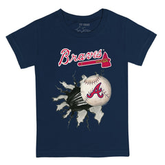 Atlanta Braves Tiny Turnip Youth Baseball Tear T-Shirt - Navy - MLB Discount