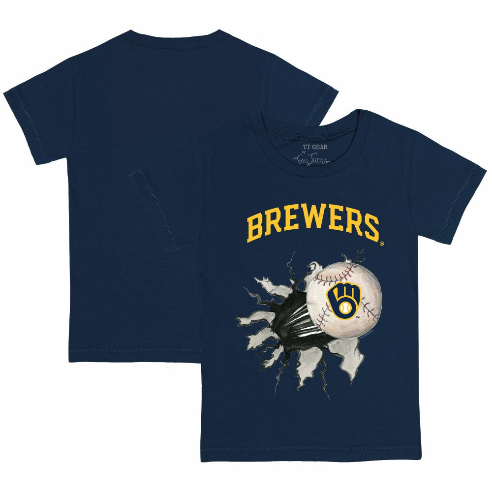 Milwaukee Brewers Tiny Turnip Youth Baseball Tear T-Shirt - Navy - MLB Online