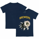 Milwaukee Brewers Tiny Turnip Youth Baseball Tear T-Shirt - Navy - MLB Online